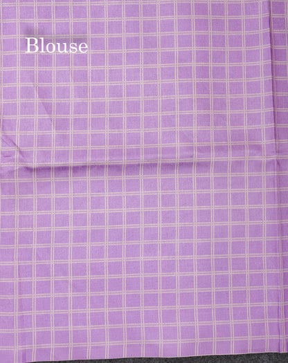 Rama Blue Checks With Butta Semi Tussar Saree With Contrast Sky Blue Fancy Border