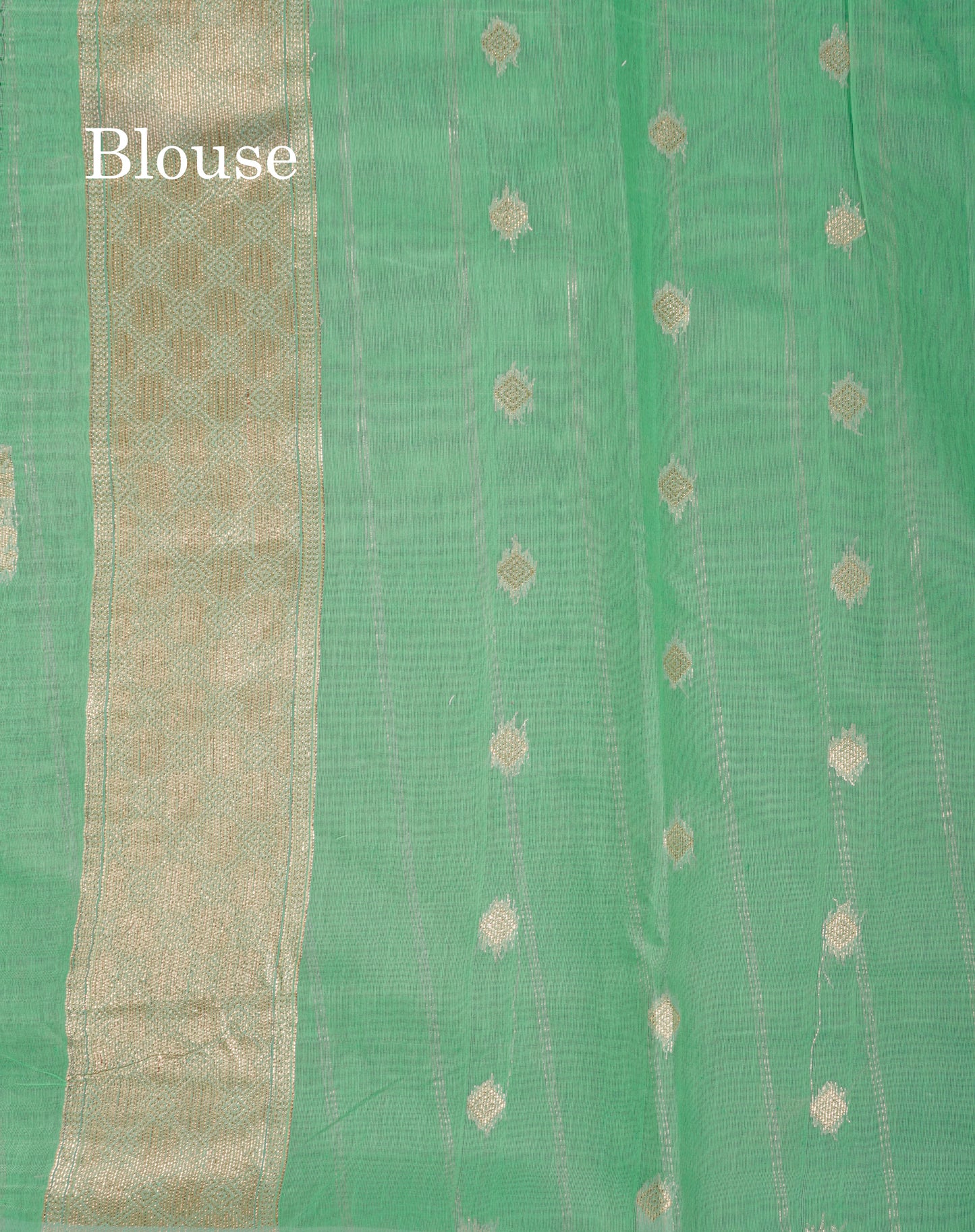 Beautiful Light Green Cotton Mix Saree With Fancy Border