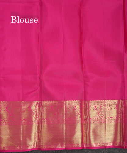 Beautiful Lavender Bridal Pure Kanjivaram Silk Saree With Contrast Pink Traditional Evening Morning Border