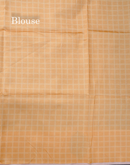 Rama Blue Checks With Butta Semi Tussar Saree With Contrast Sky Blue Fancy Border