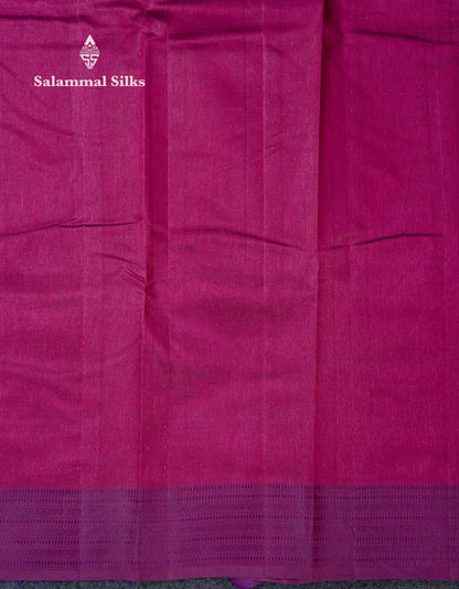 Beautiful Dual Tone Rani Pink Jute Cotton Mix Fancy Saree With Traditional Small Border