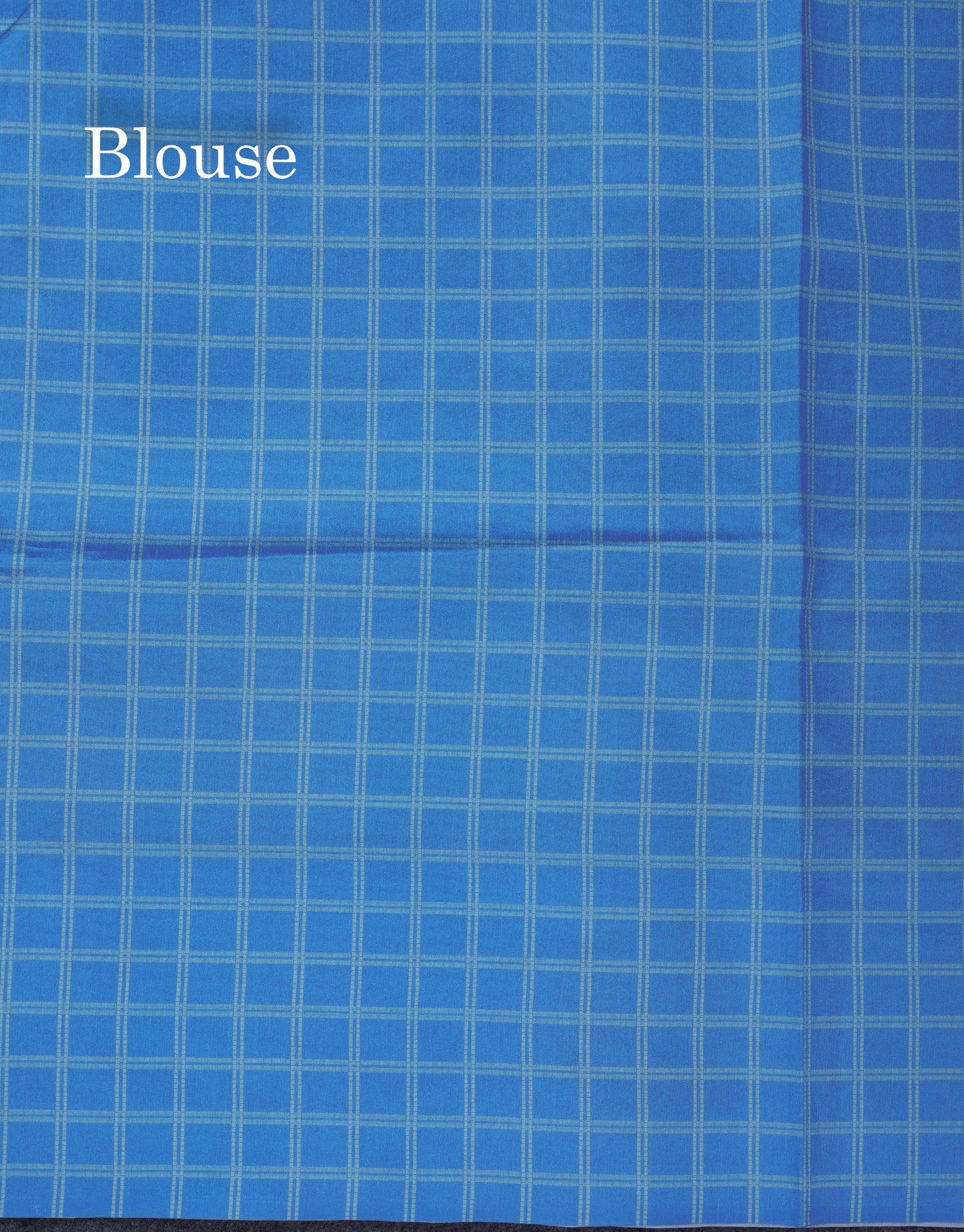 Rama Blue Checks With Butta Semi Tussar Saree With Contrast Sky Blue Fancy Border