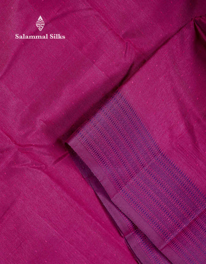 Beautiful Dual Tone Rani Pink Jute Cotton Mix Fancy Saree With Traditional Small Border