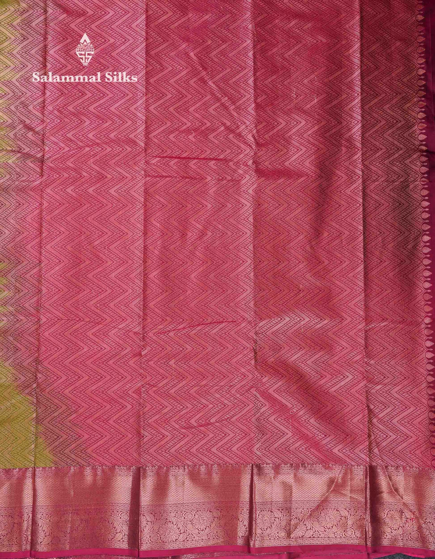 Beautiful Dark Olive Green Semi Silk Saree With Contrast Dual Tone Maroon Traditional Border