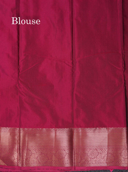 Beautiful Dark Olive Green Semi Silk Saree With Contrast Dual Tone Maroon Traditional Border