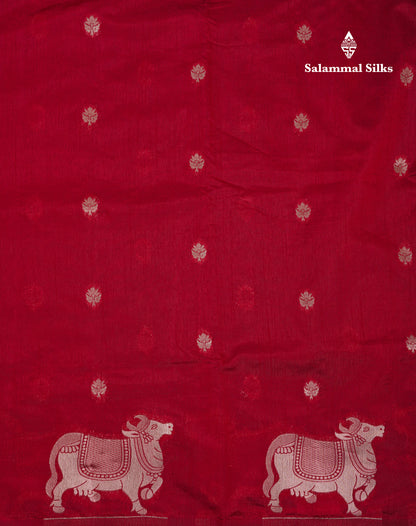Beautiful Half White Semi Raw Silk Saree With Fancy Komatha Design Border