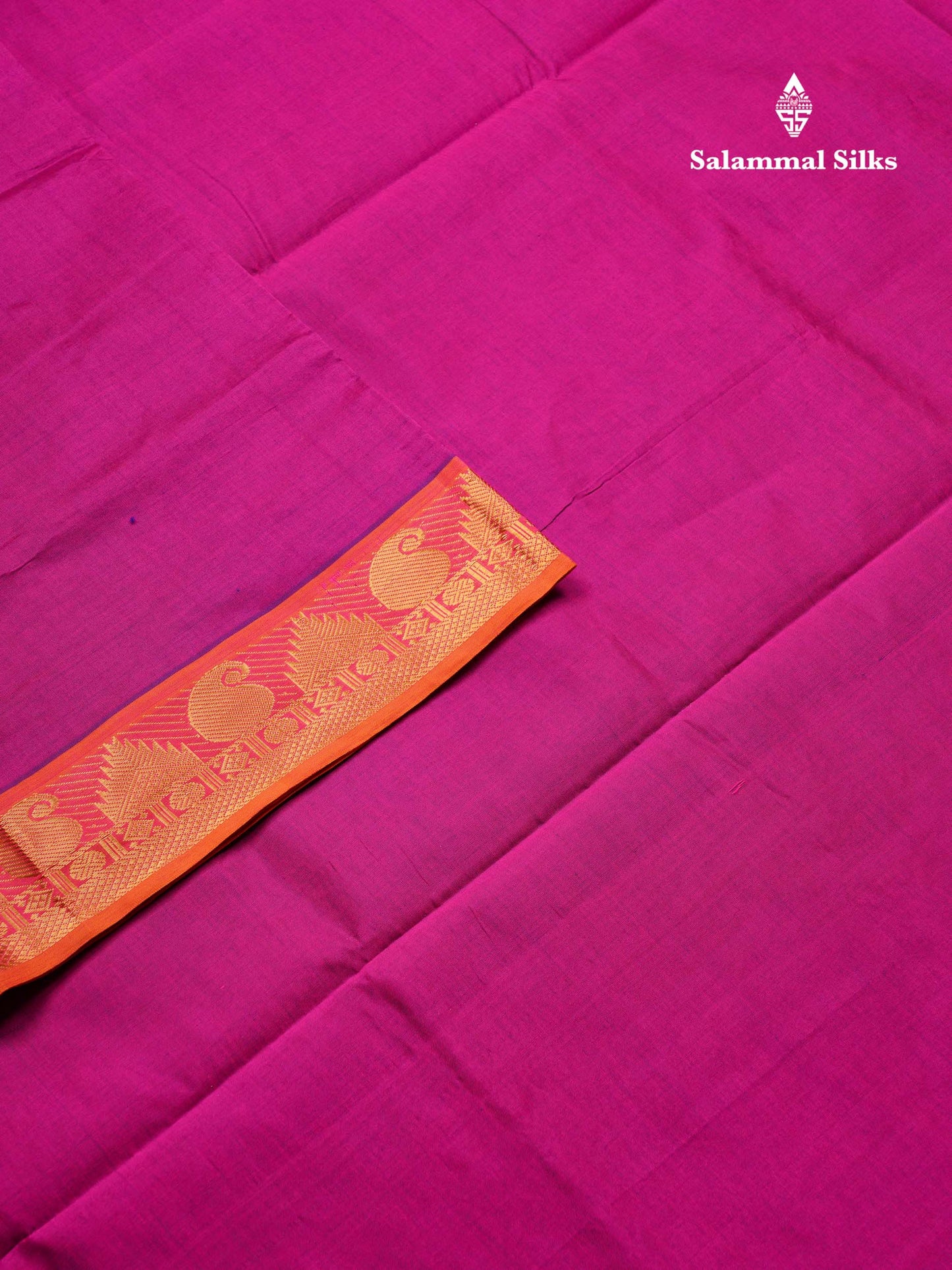 Beautiful Magenta Pink Plain Semi Silk Cotton Saree With Contrast Mustard Yellow Blouse