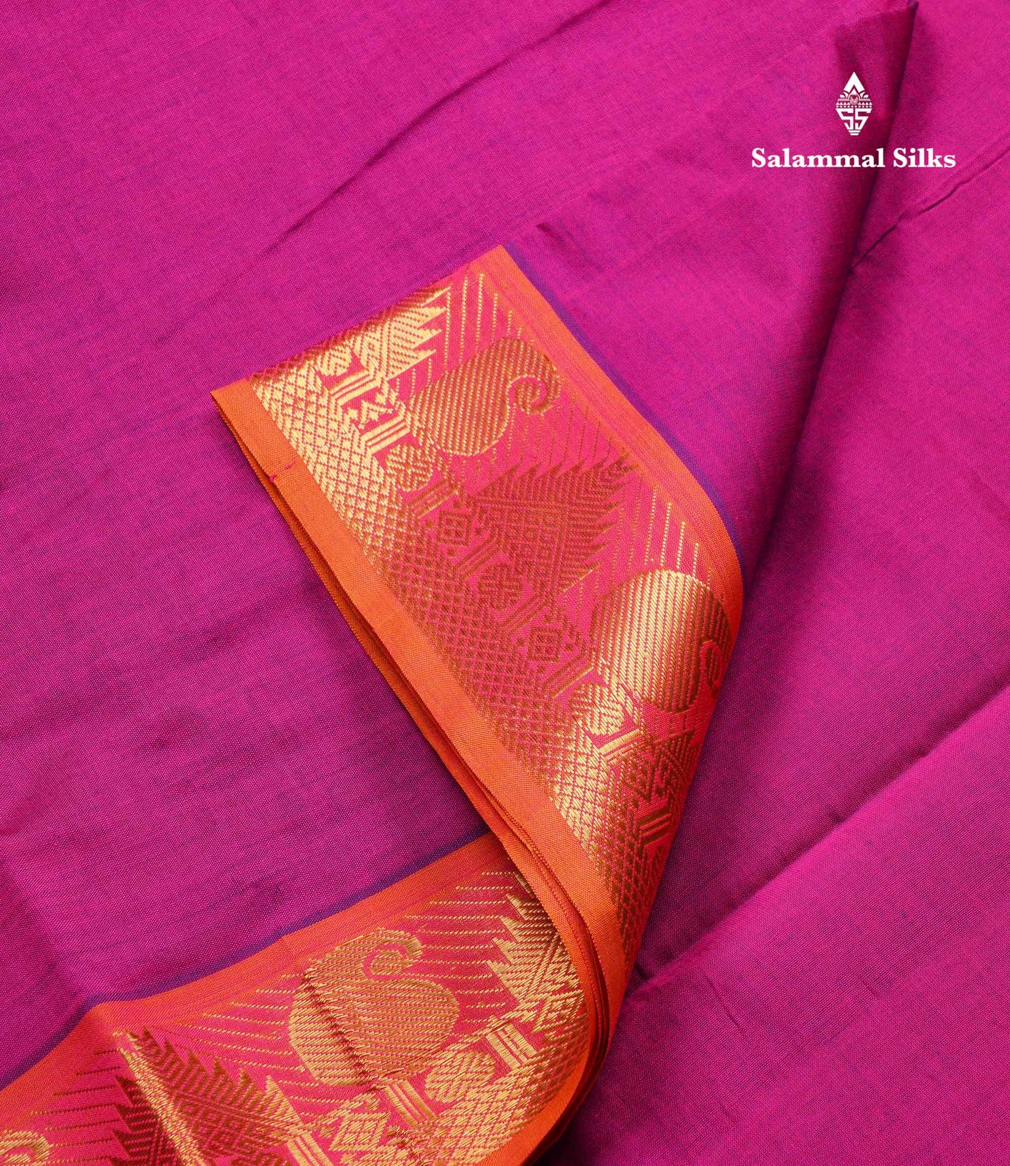 Beautiful Magenta Pink Plain Semi Silk Cotton Saree With Contrast Mustard Yellow Blouse