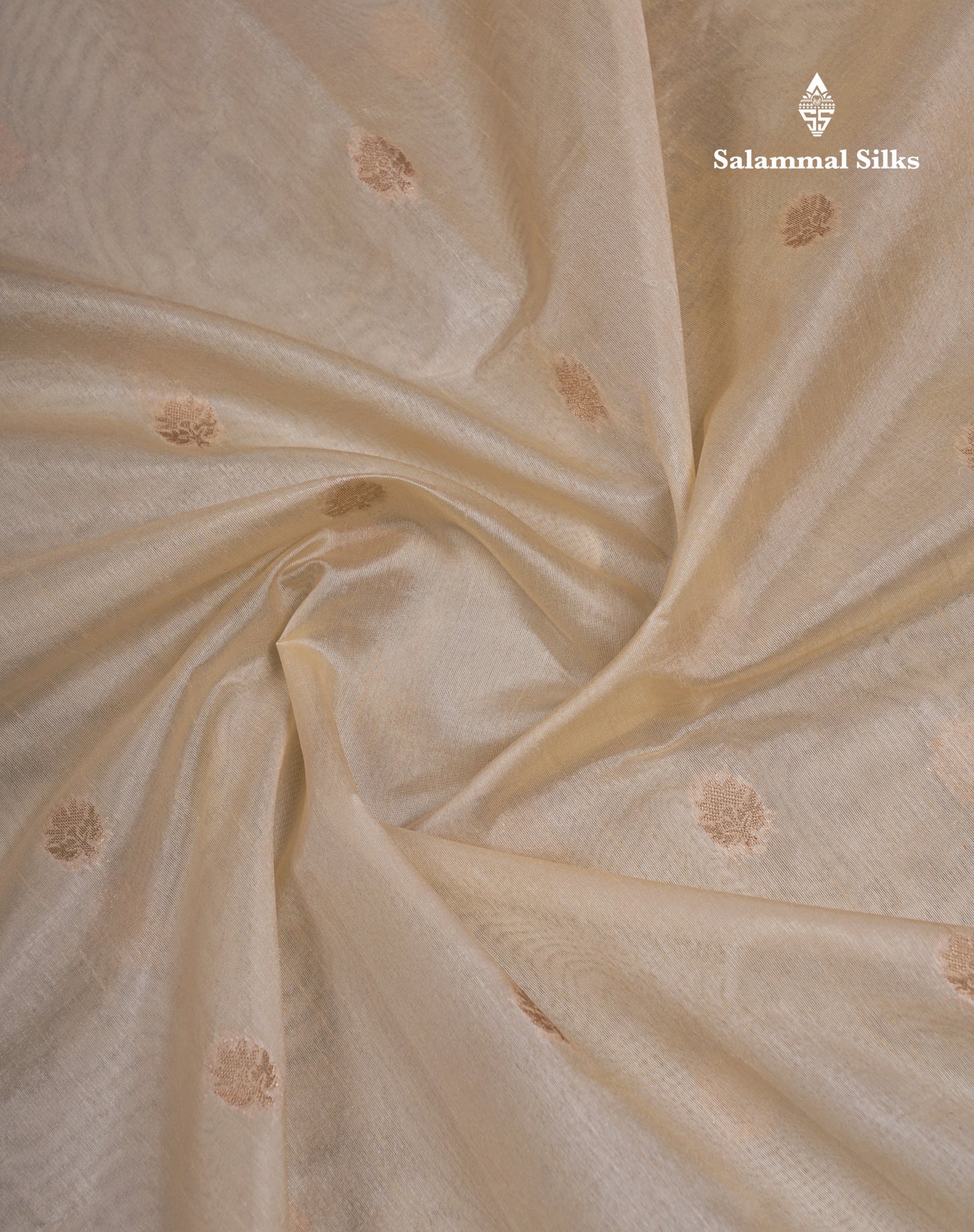 Beautiful Half White Semi Raw Silk Saree With Fancy Komatha Design Border