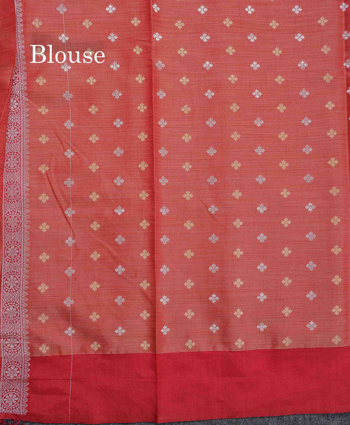 Semi Raw Silk Saree -  Dual Tone Maroon Colour Body With Silver & Gold Fancy border