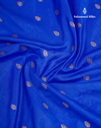 Beautiful Sky Blue Semi Raw Silk Saree With Fancy Komatha Design Border