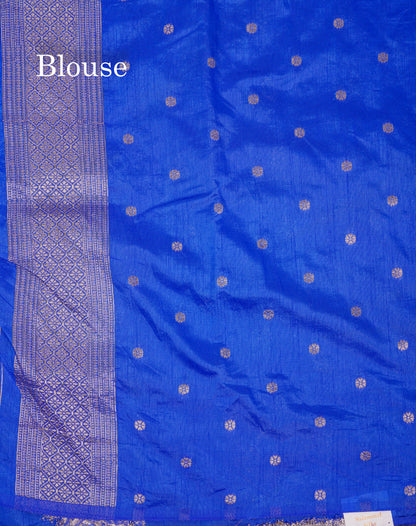 Beautiful Sky Blue Semi Raw Silk Saree With Fancy Komatha Design Border