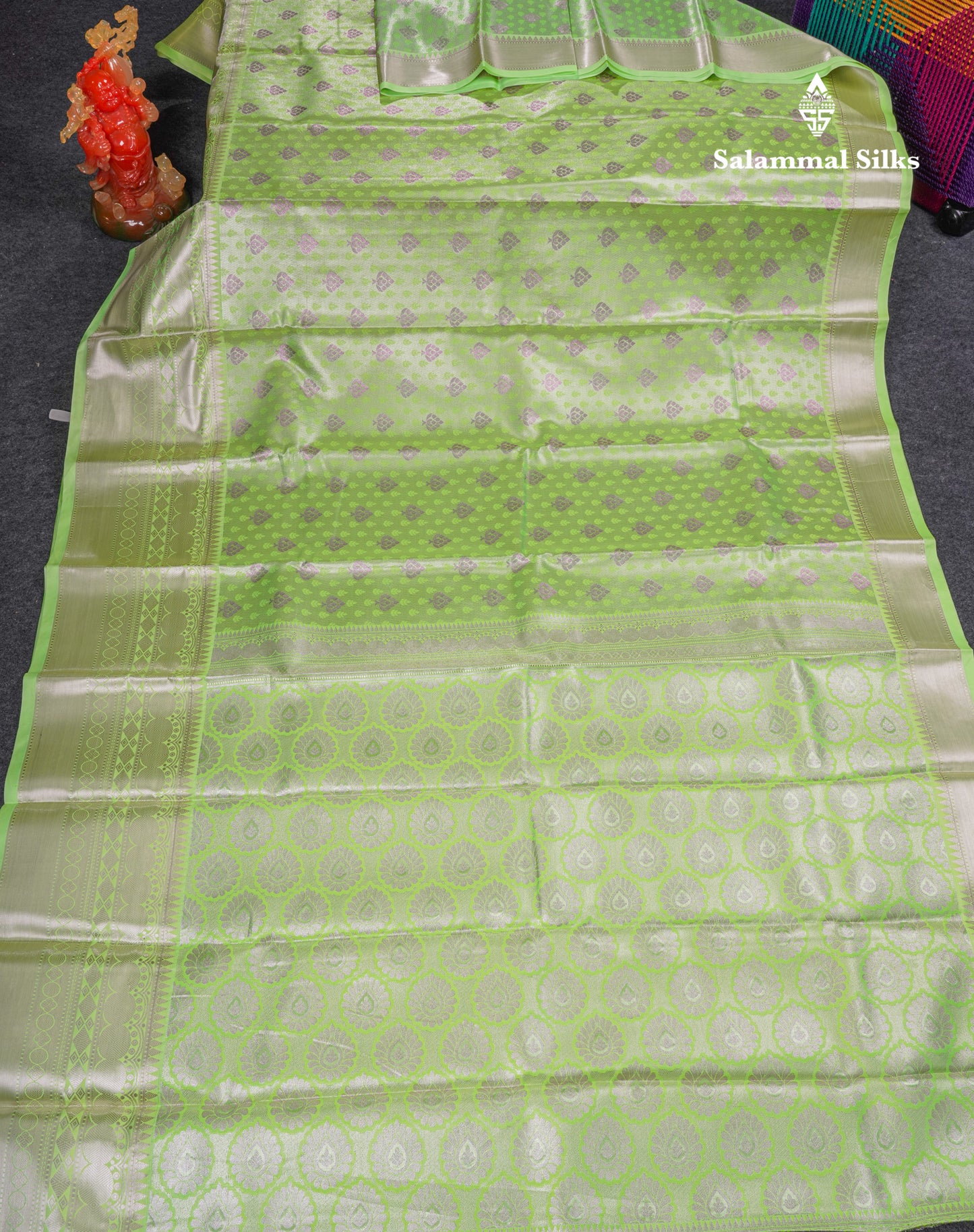 Beautiful Cream Sandal Semi Soft Silk Saree With Traditional Evening Morning Border