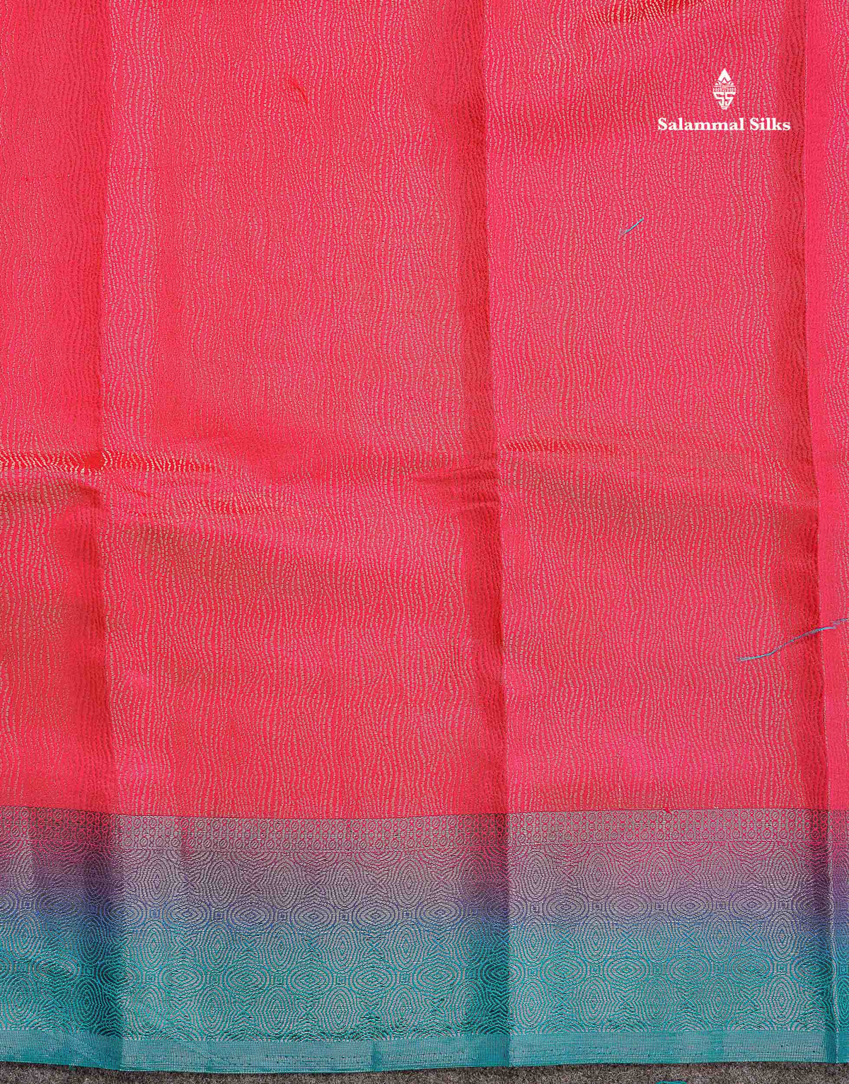 Semi Raw Silk Saree - Pinkish Peach Colour Body With Contrast Sapphire Blue Fancy Border