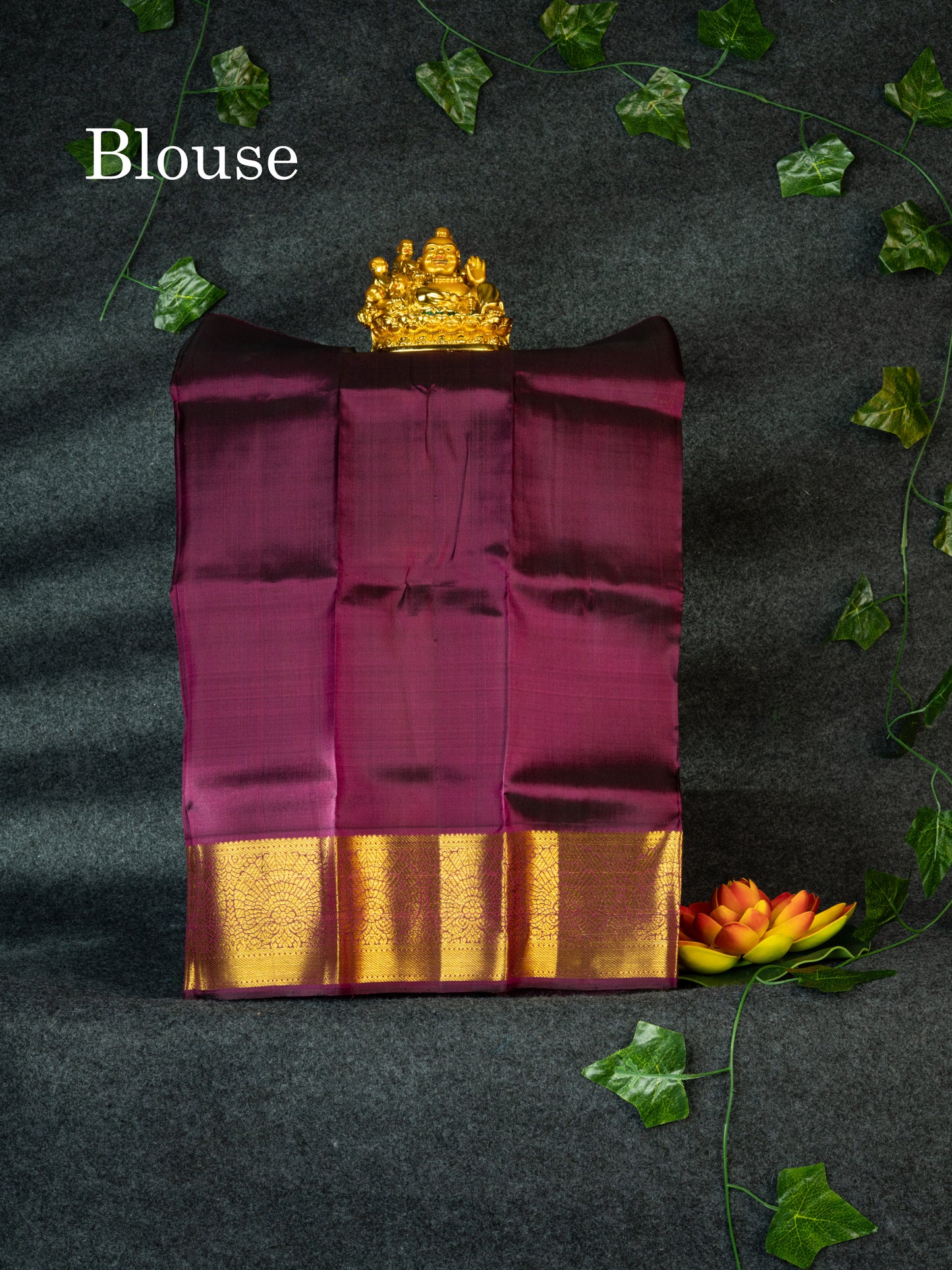 Pure Silk Pattu Pavadai (Green) With Violet Blouse 18"