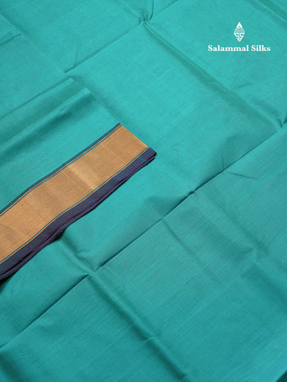 Beautiful Ramar Blue Semi Silk Cotton Saree With Contrast Violet Blouse