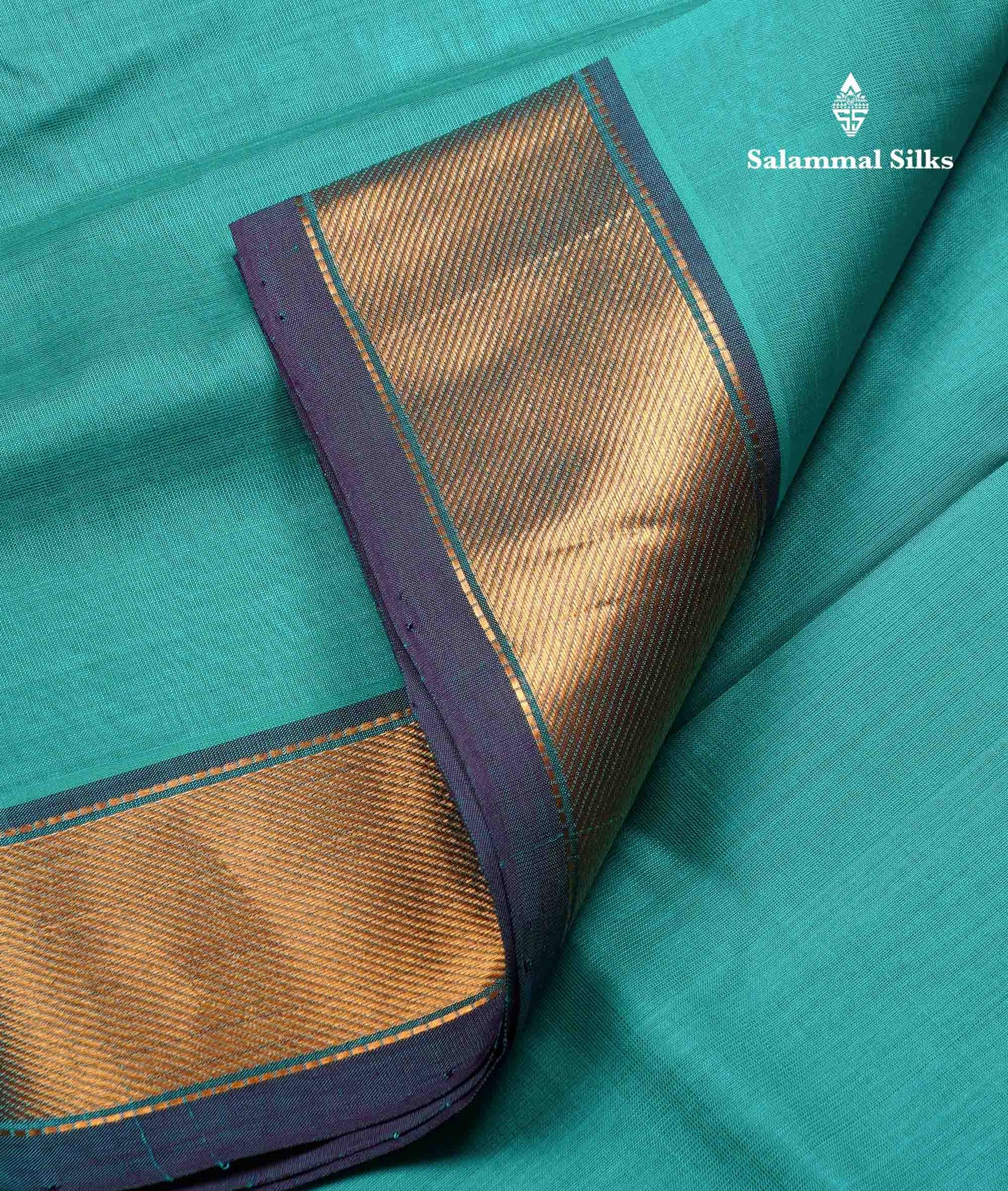 Beautiful Ramar Blue Semi Silk Cotton Saree With Contrast Violet Blouse