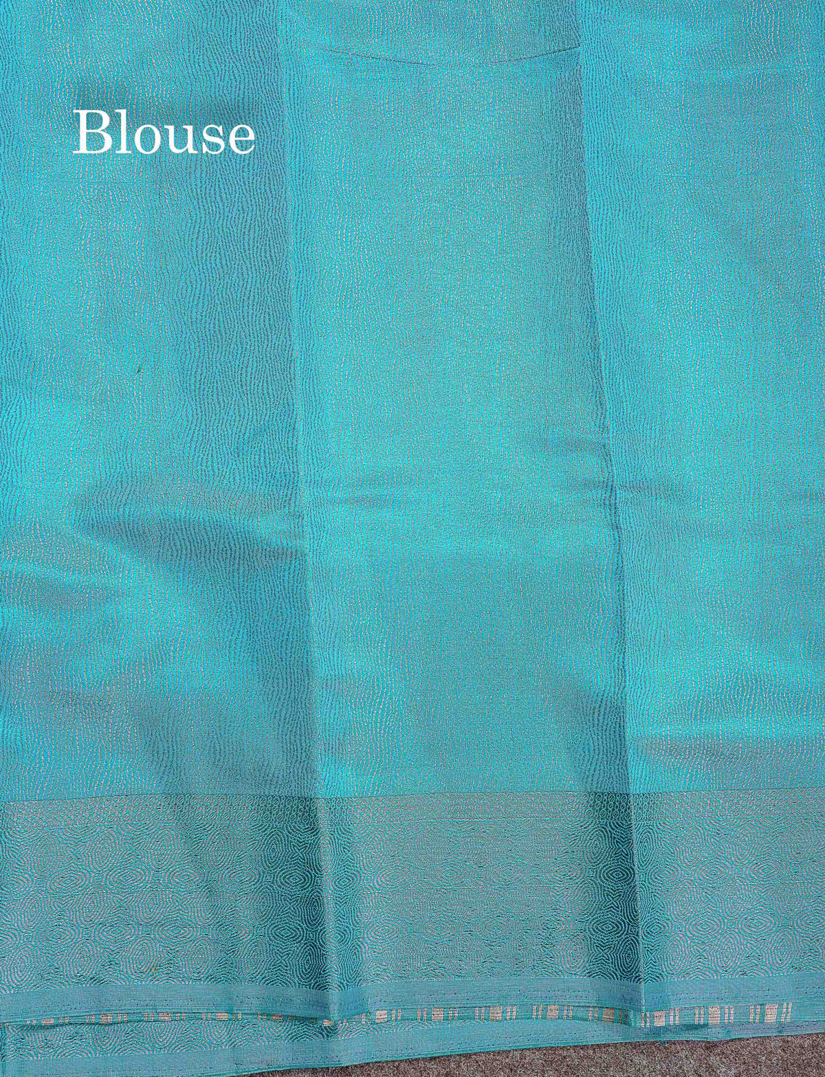 Semi Raw Silk Saree - Pinkish Peach Colour Body With Contrast Sapphire Blue Fancy Border