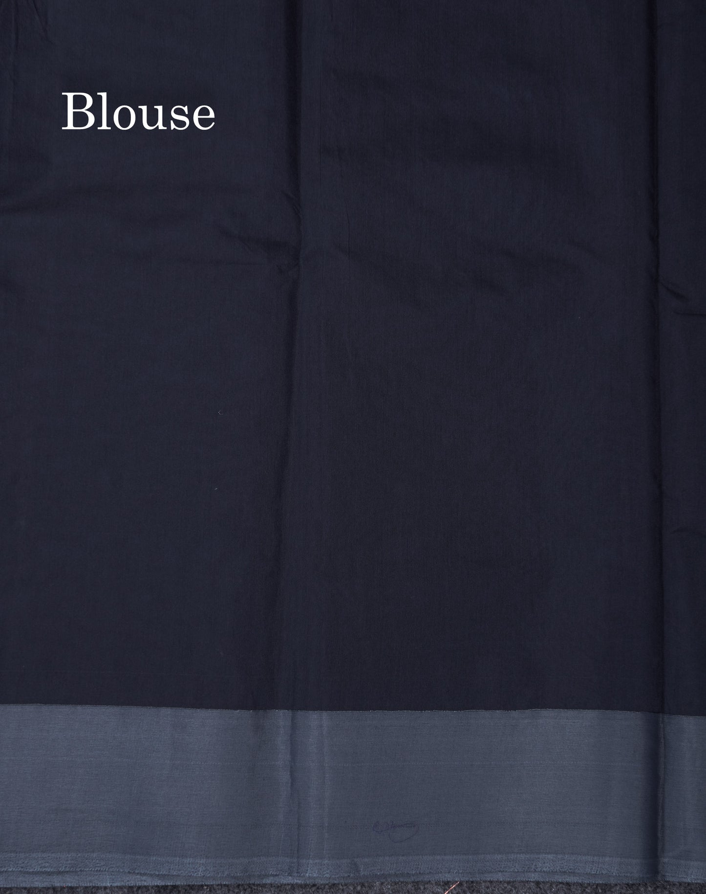 Beautiful Dual Tone Navy Blue Copper Zari Lines With Butta Kota Cotton Saree With Contrast Grey Plain Border