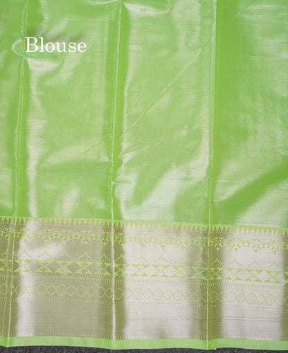 Beautiful Cream Sandal Semi Soft Silk Saree With Traditional Evening Morning Border