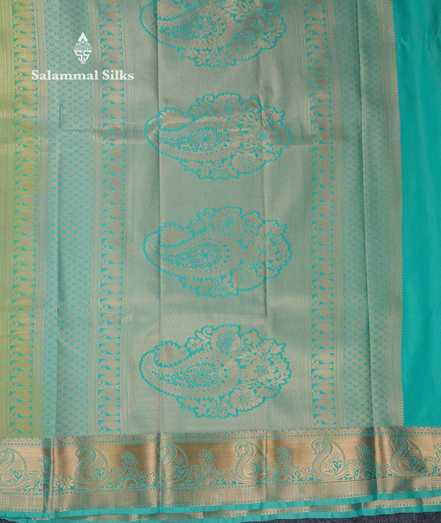 Beautiful Dark Maroon Zari Lines With Butta Semi Silk Saree With Contrast Bottle Green Traditional Border