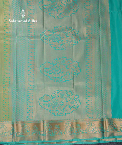 Beautiful Dark Maroon Zari Lines With Butta Semi Silk Saree With Contrast Bottle Green Traditional Border