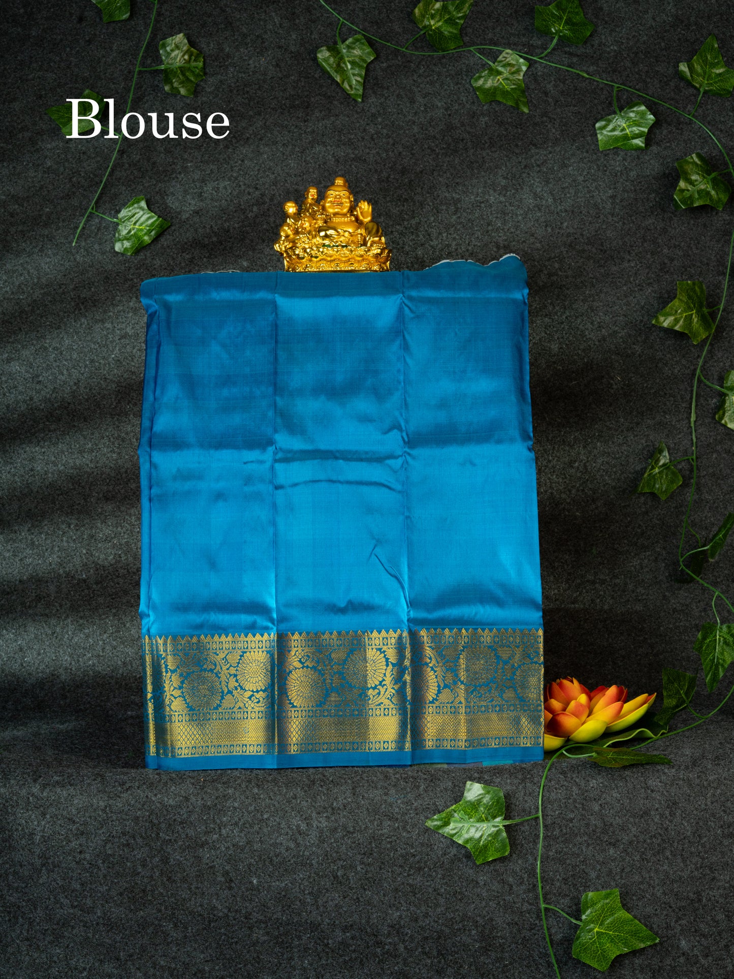 Pure Silk Pattu Pavadai (Multi Colour Checks) With  Blue Blouse 18"