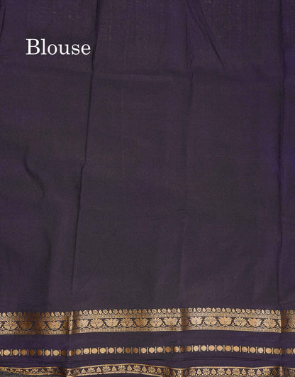 Semi Crepe Silk Saree - Magenta Pink Colour Body Plain With Contrast Navy Blue Border