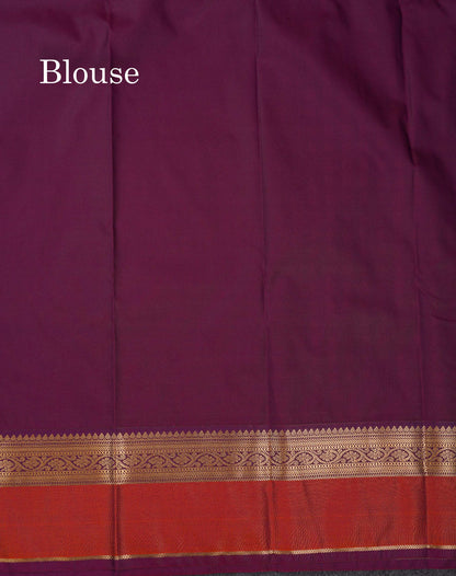 Beautiful Multicolour Small Checks Semi Silk Saree With Contrast Magenta Traditional Border