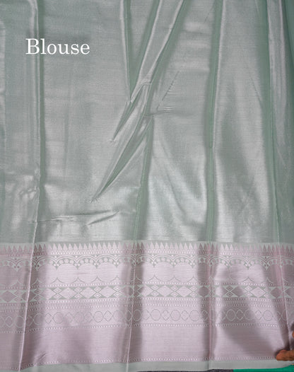 Beautiful Cream Sandal Semi Soft Silk Saree With Traditional Evening Morning Border