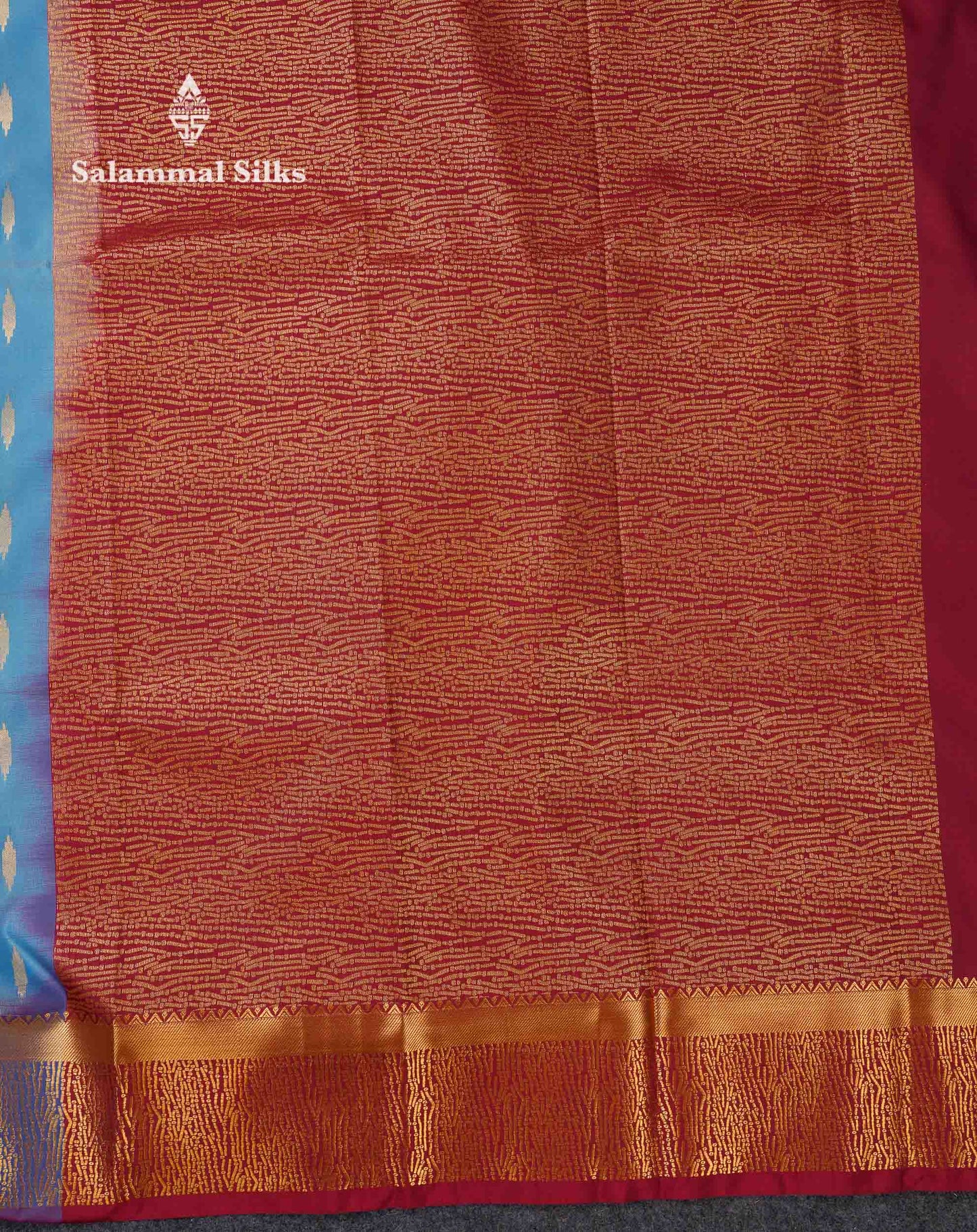 Beautiful Light Lavender Zari Butta Semi Silk Saree With Contrast Maroon Fancy Border