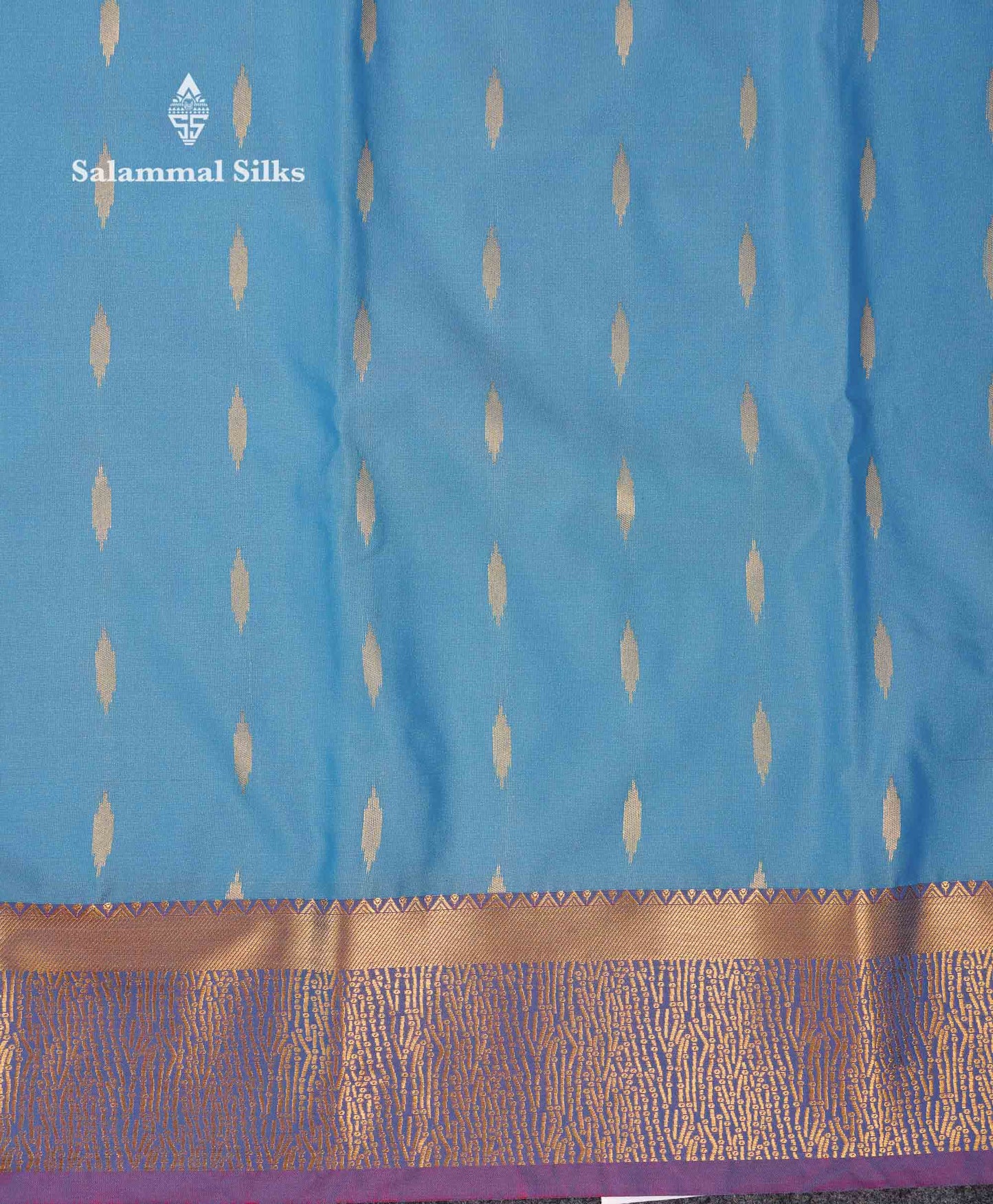 Beautiful Light Lavender Zari Butta Semi Silk Saree With Contrast Maroon Fancy Border