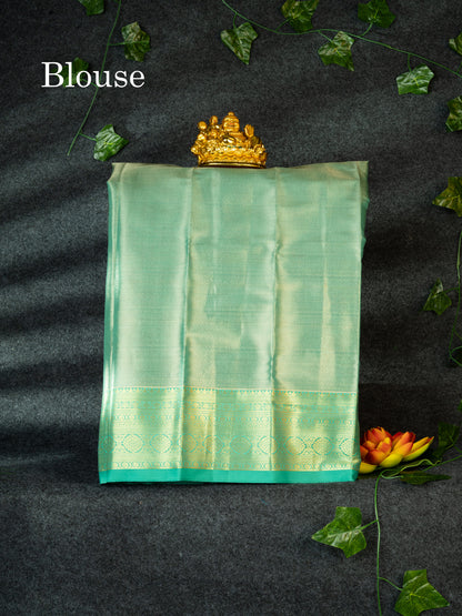 Semi Silk Pattu Pavadai (Lavander )with Light Green colour Blouse 18"