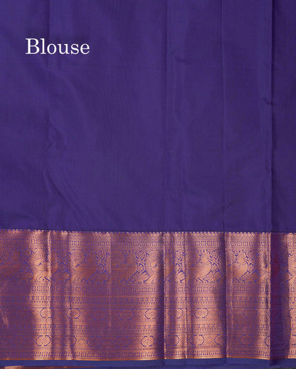 Beautiful Dual Tone Peach Orange Bridal Semi Silk Saree With Contrast Navy Blue Traditional Evening Morning Border