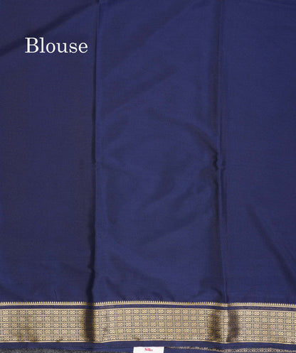 Semi Crepe Silk Saree - Navy Blue Colour Plain Body With Fancy Border
