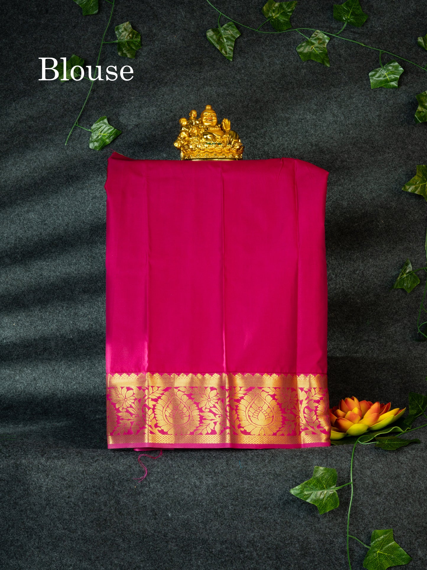 Semi Pattu Pavadai ( Light Green ) With Magenta Pink Blouse 18"