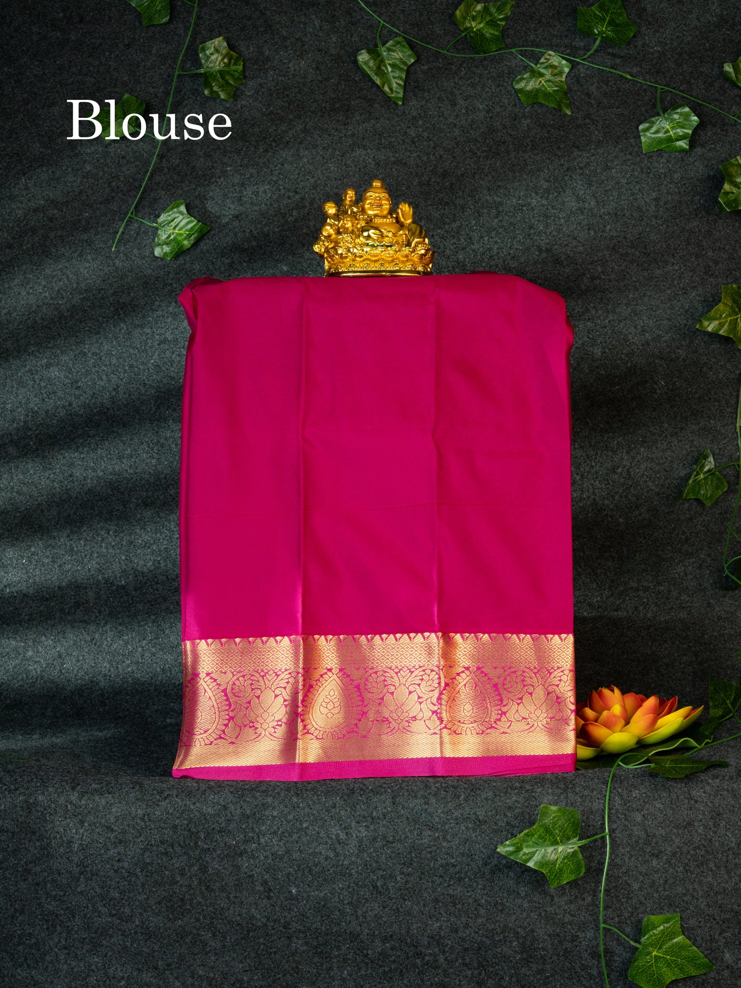 Semi Pattu Pavadai ( Sky Blue ) With Magenta Pink Blouse 18"