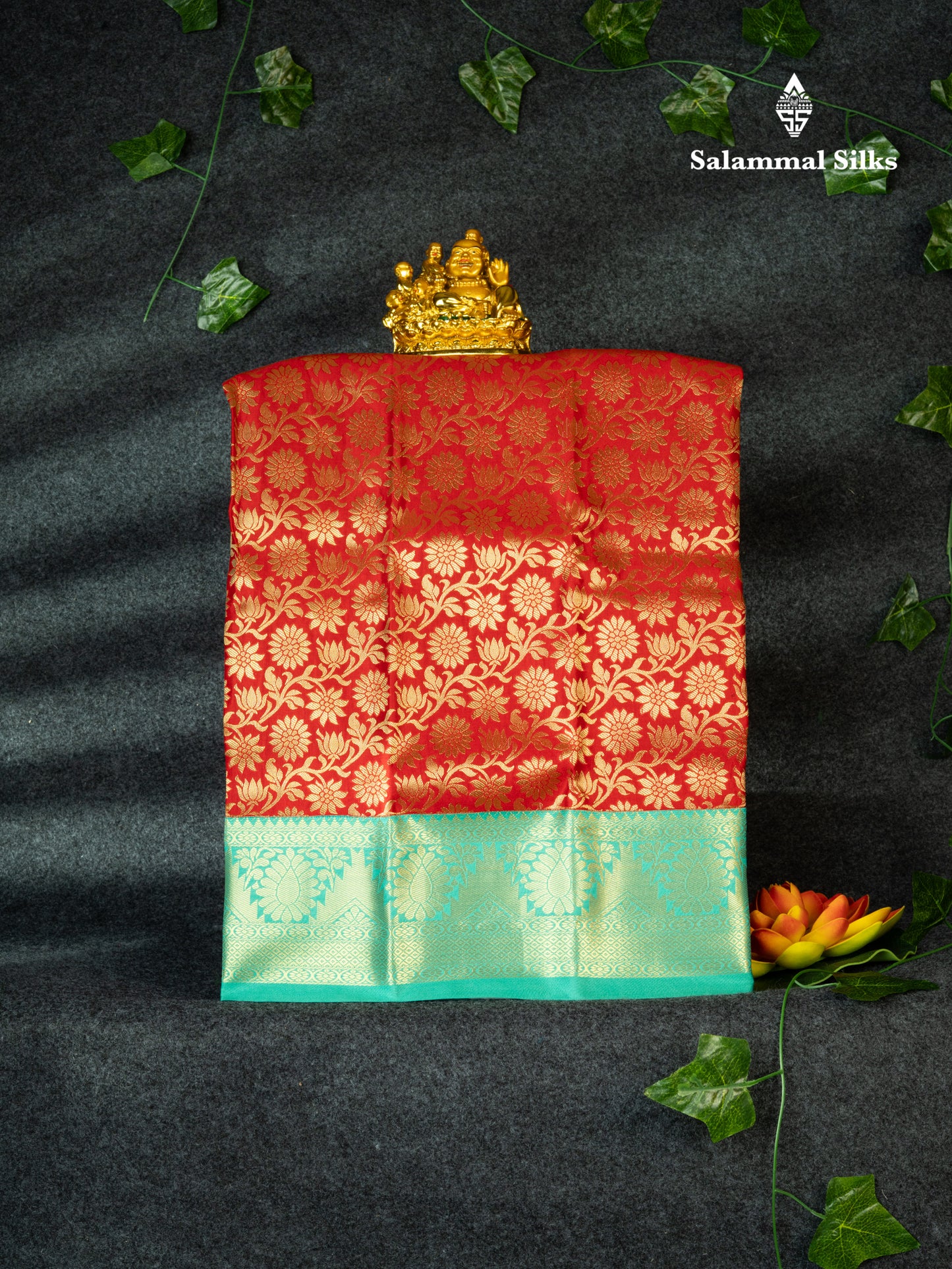 Semi Pattu Pavadai ( Chilly Red ) With Rexona Blouse 18"