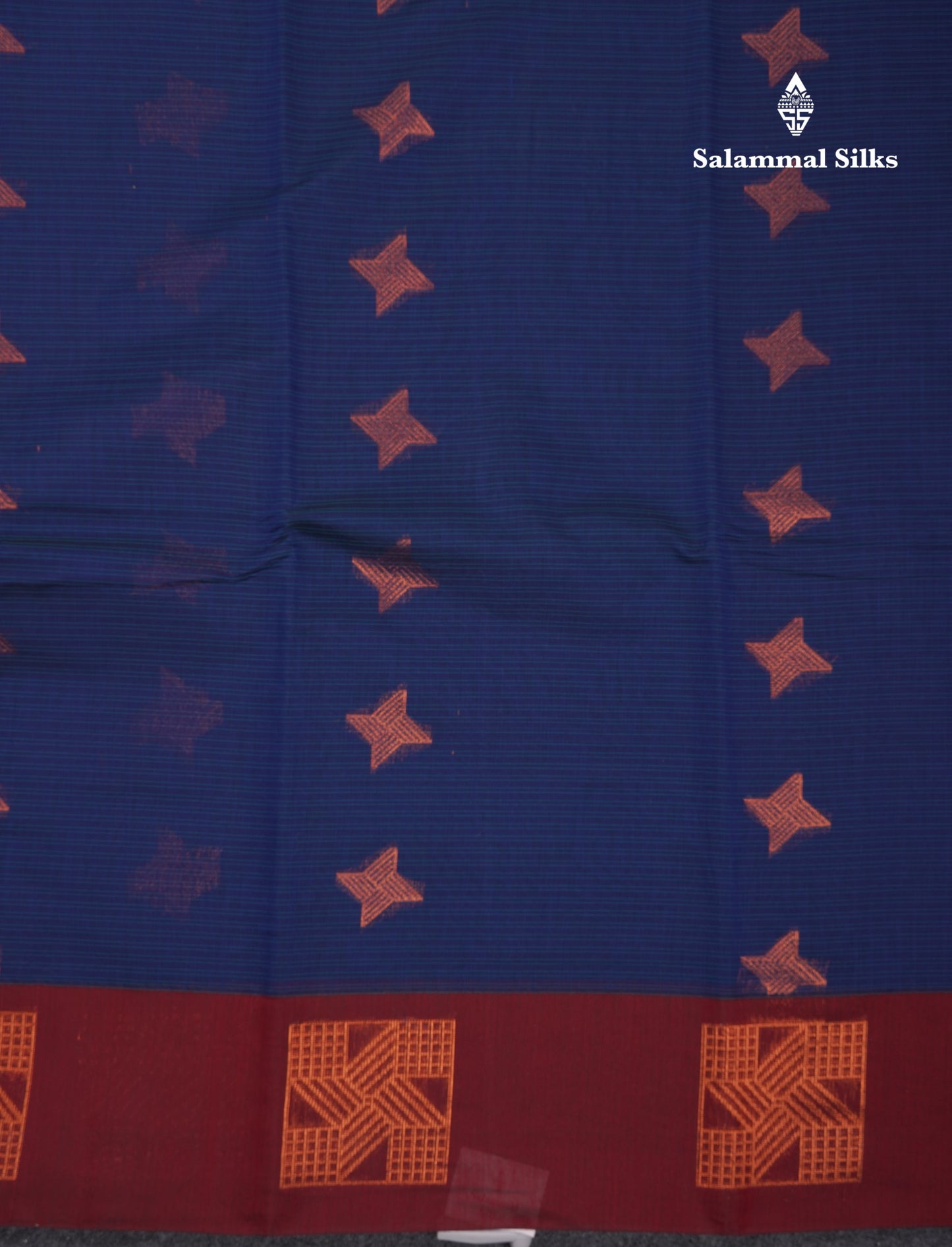 Beautiful Blue Kota Cotton Saree With Contrast Dark Maroon Fancy Border