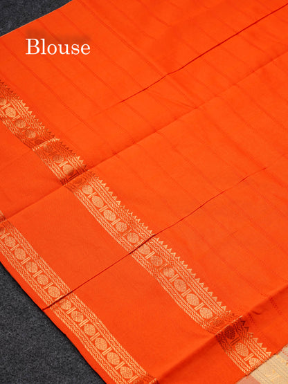 Beautiful Sapphire Green Checks With Butta Semi Silk Cotton Saree With Traditional Rettapet Border