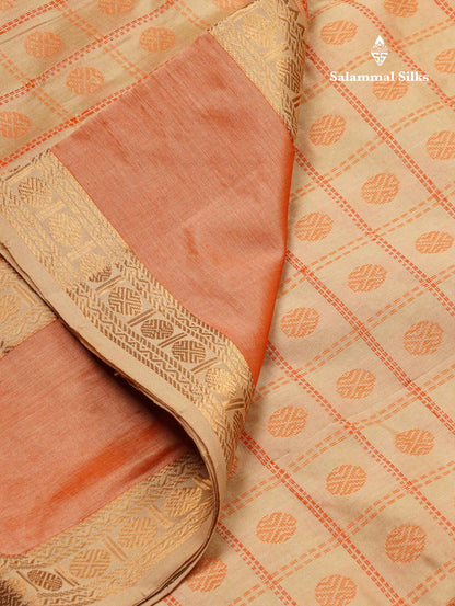 Beautiful Sapphire Green Checks With Butta Semi Silk Cotton Saree With Traditional Rettapet Border