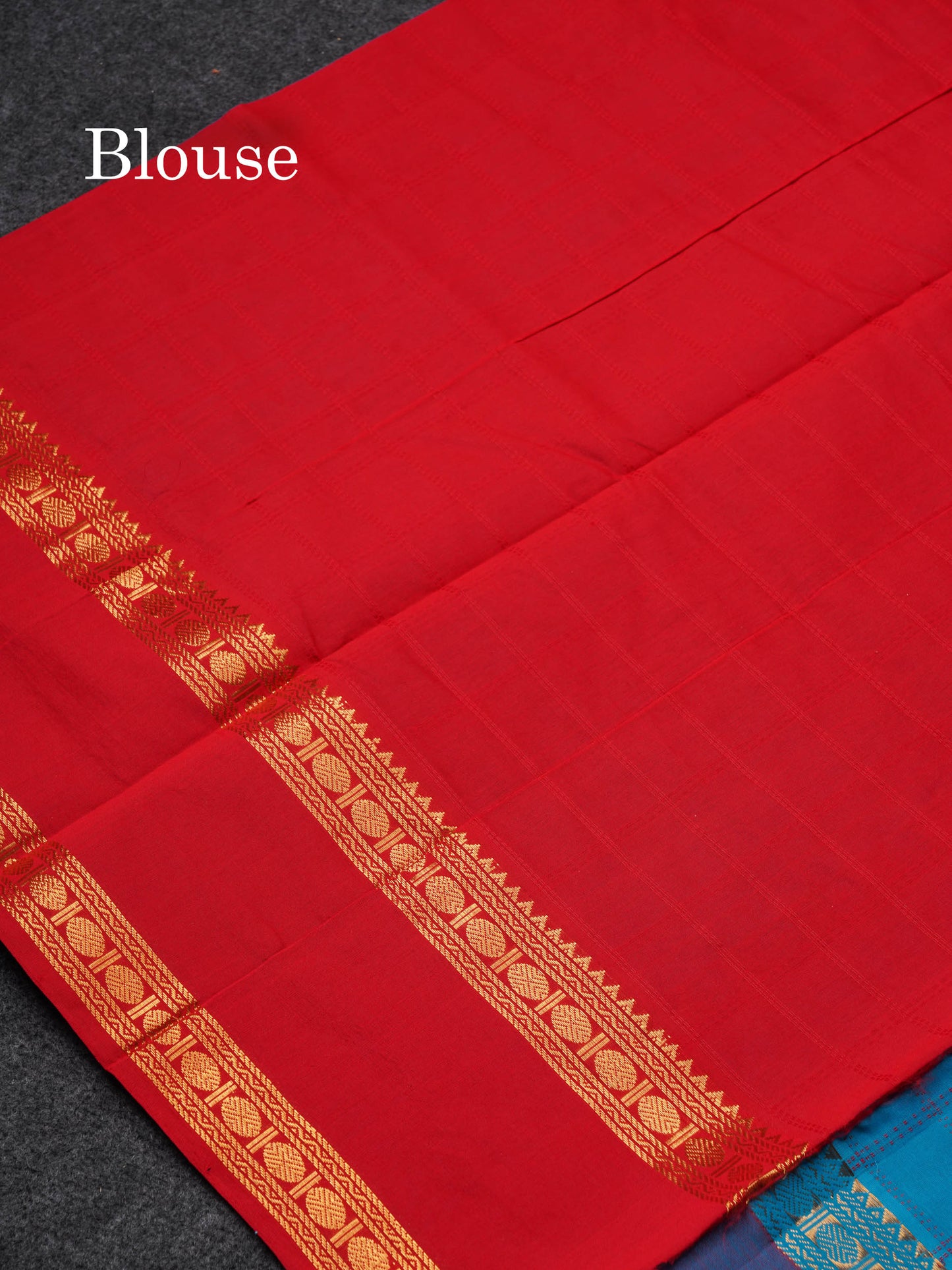 Beautiful Sapphire Green Checks With Butta Semi Silk Cotton Saree With Contrast Violet Blouse