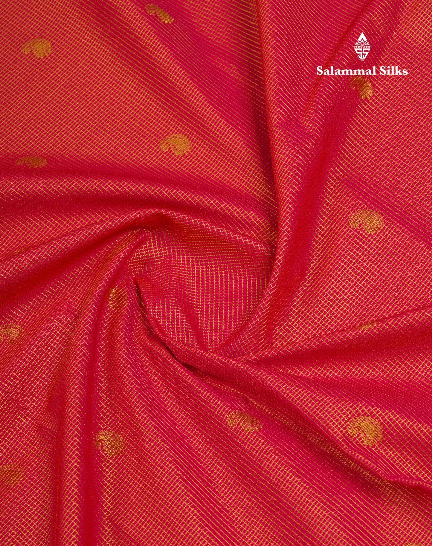Beautiful Rani Pink Vaira Oosi Checks And Buttas Semi Silk Saree With Contrast Cream Sandal Traditional Border
