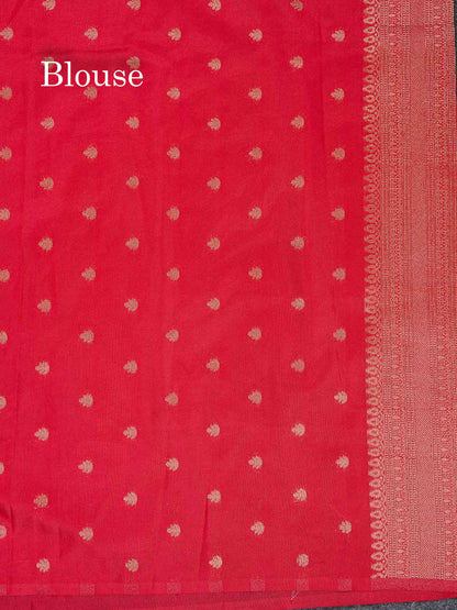 Semi Georgette Saree - Redish Maroon Colour Body With Fancy Border
