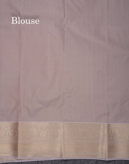 Beautiful Rust Orange Vaira Oosi With Butta Semi Silk Saree With Contrast Cream Sandal Traditional Border