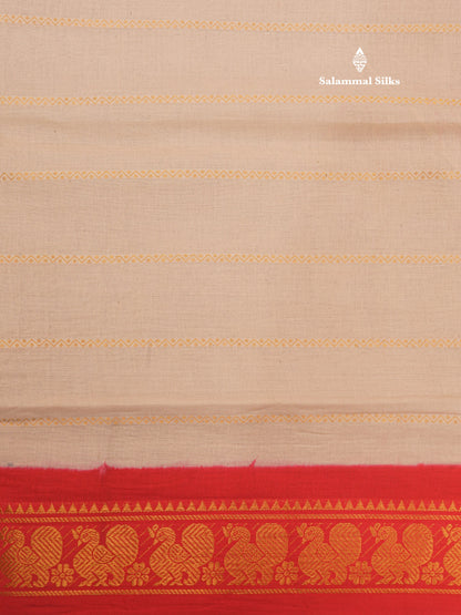 Beautiful Half White Pure Sungudi Cotton Saree With Contrast Reddish Pink Border