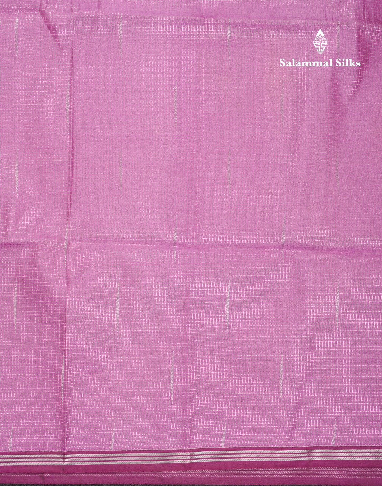 Light Pink Tiny Zari Checks With Malli Moggu Butta Semi Soft Silk Saree With Contrast Small Purple Border