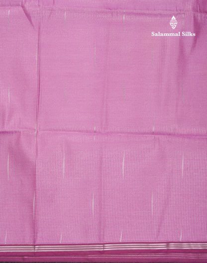 Light Pink Tiny Zari Checks With Malli Moggu Butta Semi Soft Silk Saree With Contrast Small Purple Border