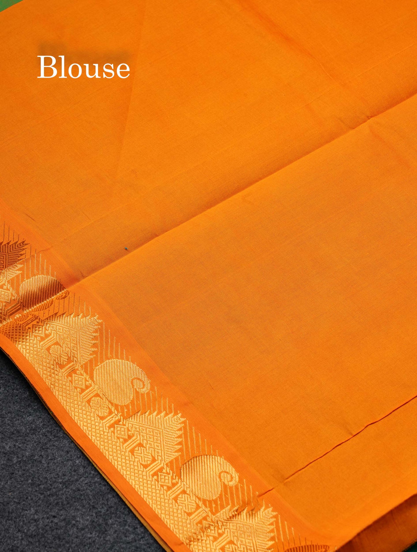 Beautiful Dual Tone Sapphire Green Plain Semi Silk Cotton Saree With Contrast Mustard Yellow Blouse