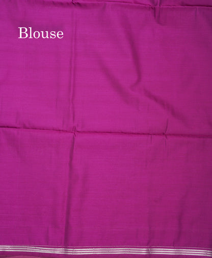 Light Pink Tiny Zari Checks With Malli Moggu Butta Semi Soft Silk Saree With Contrast Small Purple Border